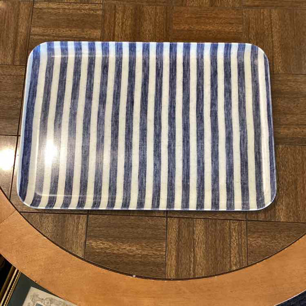 Blue And White Striped Laminate Tray
