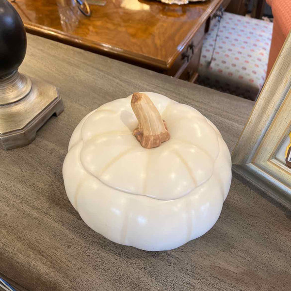 White Ceramic  Pumpkin