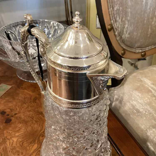 Glass And Silverplate Pitcher