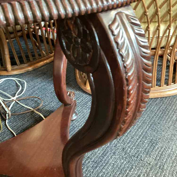 Hickory Chair Round Foyer Table with Glass