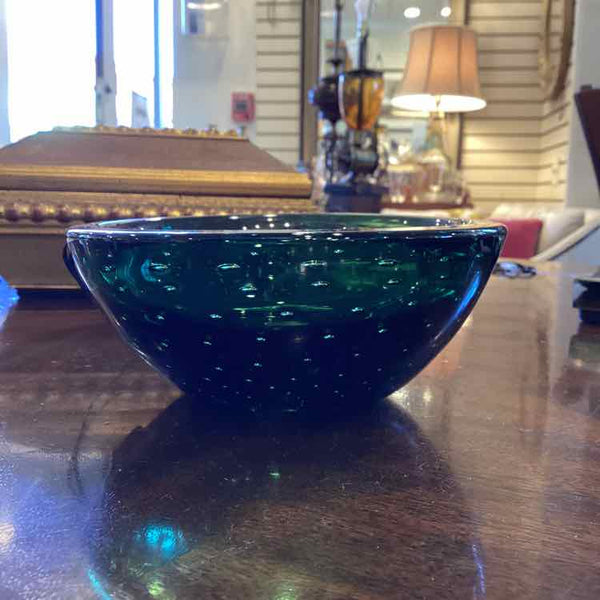 Murano Green Bubble Glass Bowl