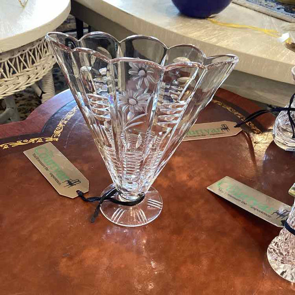 Etched Fan Shaped Vase