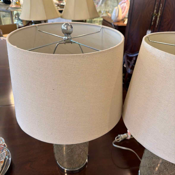 Pr. of Mercury Glass/Wire Lamps