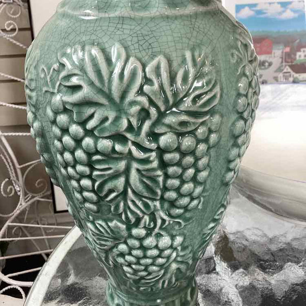 Celedon Grape Ceramic Vase