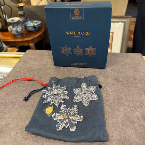 3 Waterford Snowflake Ornaments w/Box