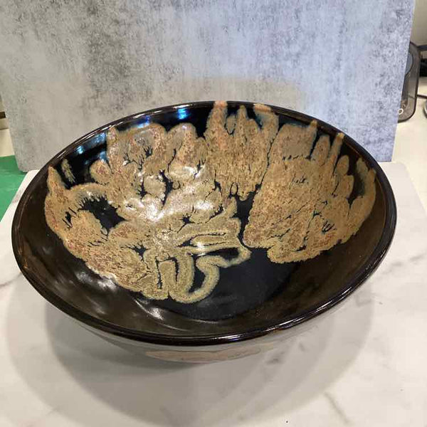 Black with Bronze Ceramic Bowl