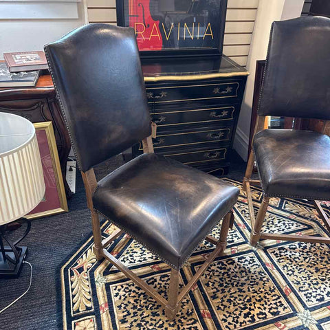 Rustic Leather Side Chair