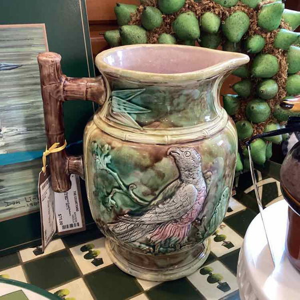 Vintage Glazed Majolica Jug Pitcher