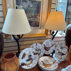 Pair of Wrought Iron Leaf Lamps