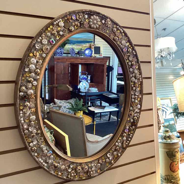 Gold Mirror w/ Vintage Jewelry