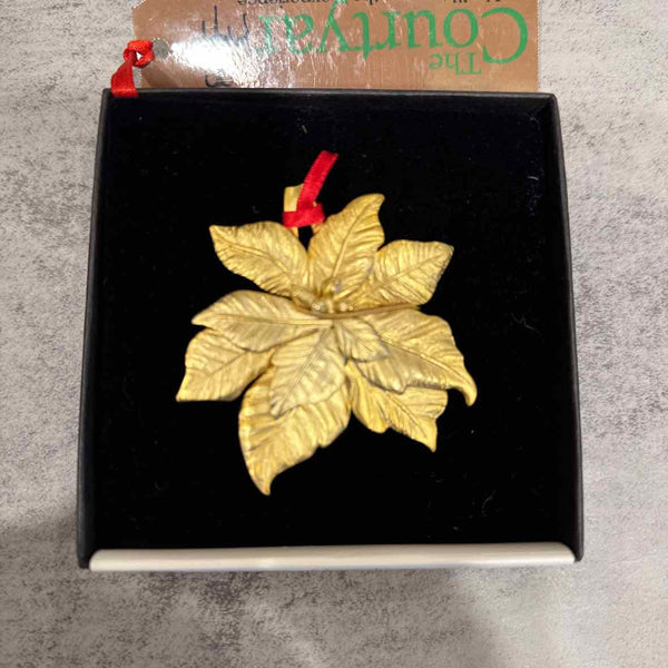 Gold Plated Poinsettia Ornament