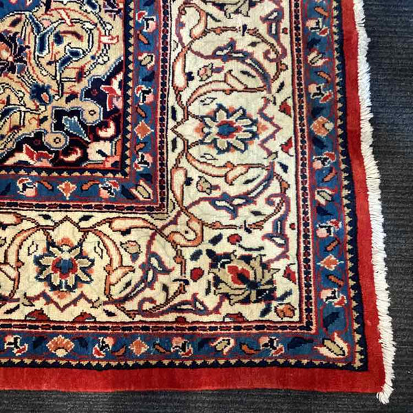 Red, Blue and Ivory Oriental Rug