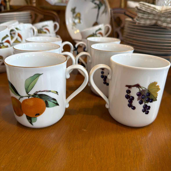 Royal Worcester "Evesham" Coffee Mugs - 6