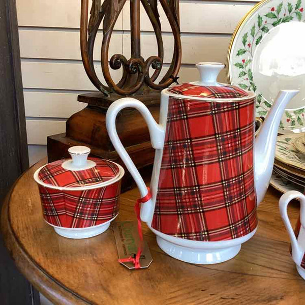 Pacific Rim Tartan Plaid Coffee Set