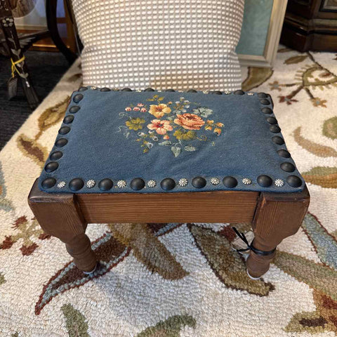Needlepoint Floral Stepstool