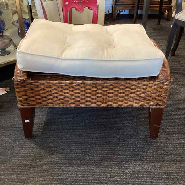 "As Is" Rattan Ottoman