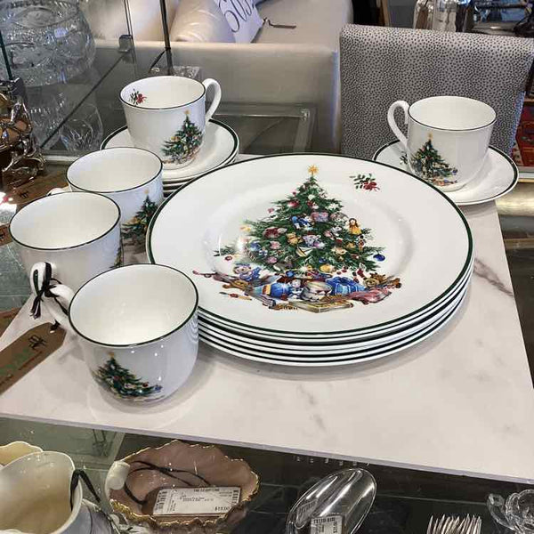 6 Dinner, 5 Cup & Saucer Elizabethan Staffordshire