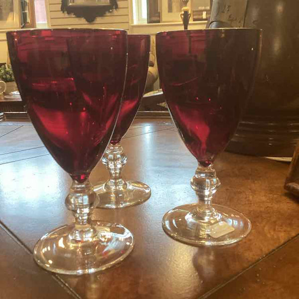 8 Ruby Red Cordial Glasses
