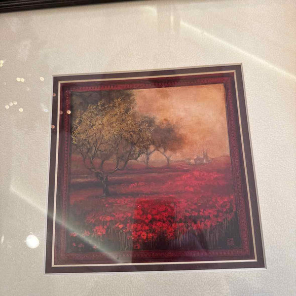 Poppy Field & Trees Framed Print