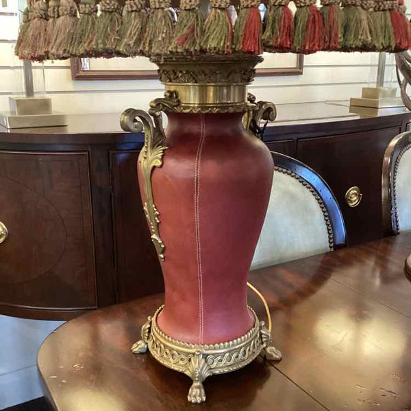 Brass And Leather Base Lamp