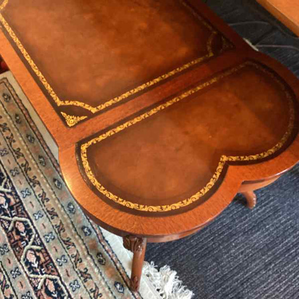 Mahogany Coffee Table With Leather Top