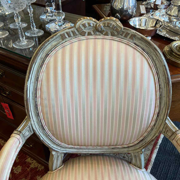 French Chair w/Pink Stripe