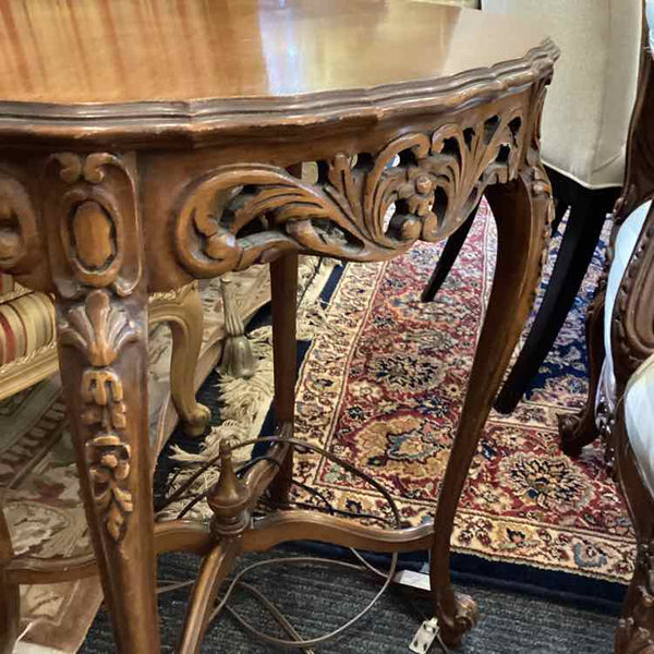 "As Is" Carved Wood Side Table