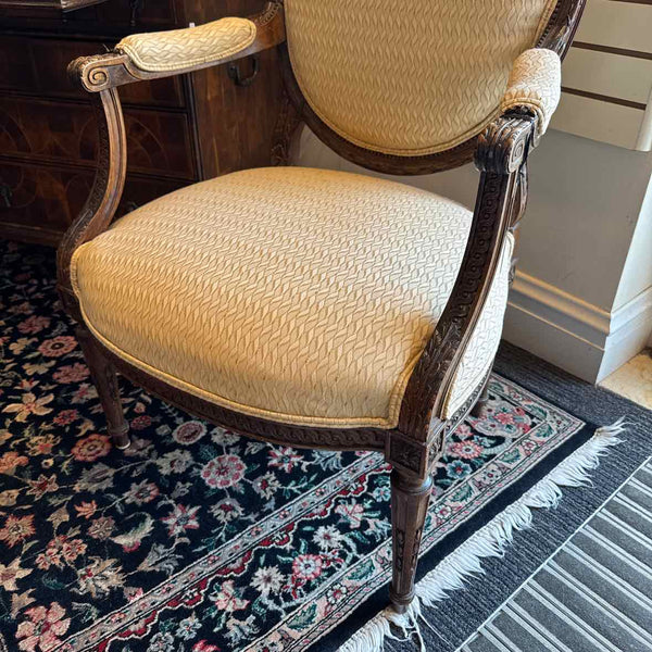 Gold Oval Back Bergere Chair
