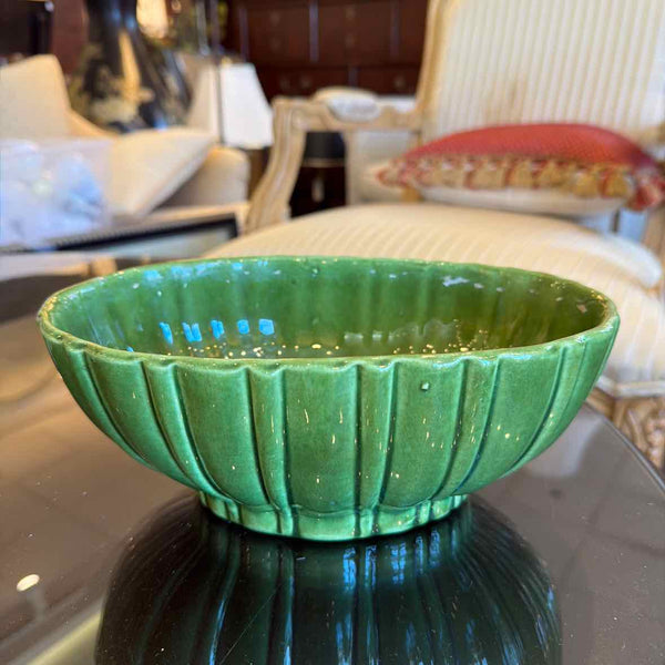 Green Haeger Oval Bowl