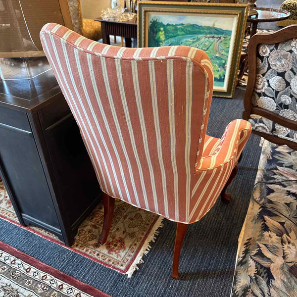 Pink Striped Arm Chair