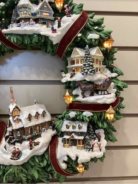 Thomas Kinkade "Christmas Village" Wreath
