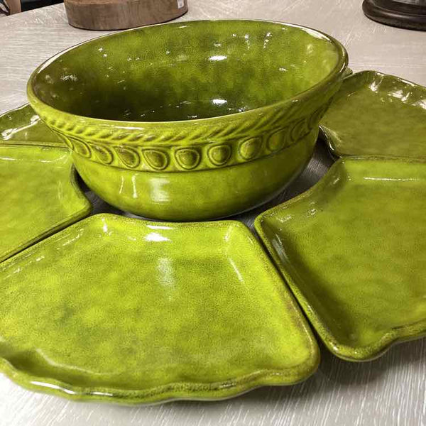 Italian PV Village MCM Bowl with 6 Small Trays