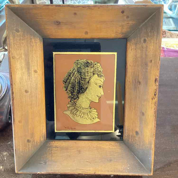 Reverse Painted Glass Portrait