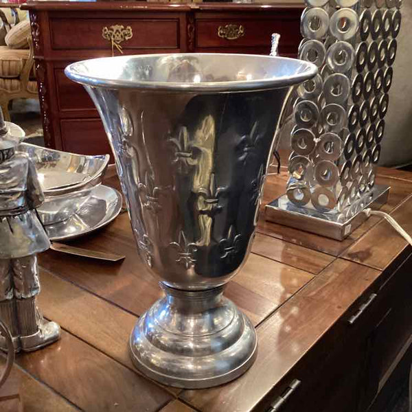 Silvertone Champagne Bucket with Fleur de Lis