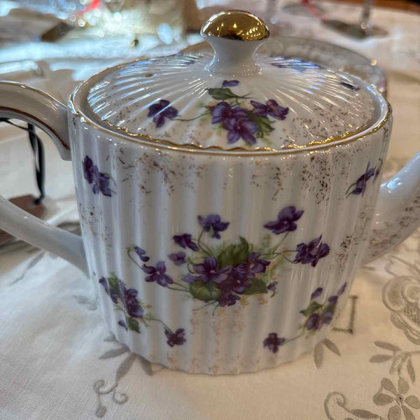 Lefton China Teapot with Violets