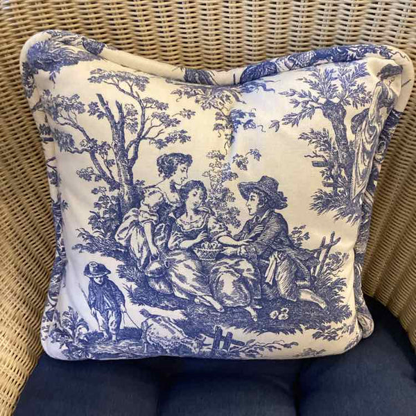 Blue/White Toile Pillow