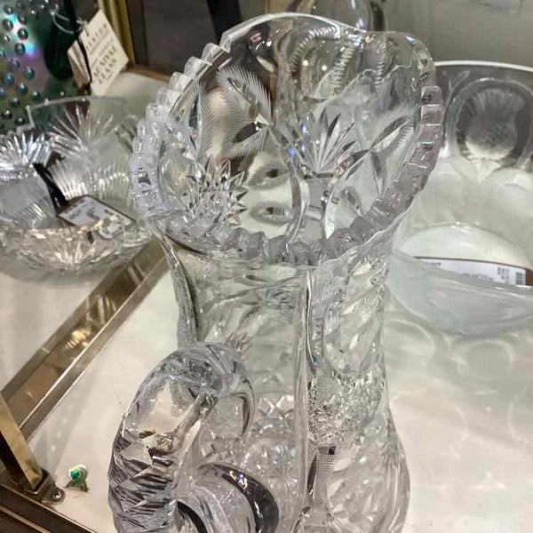 Carved Crystal Water Pitcher - 1900s