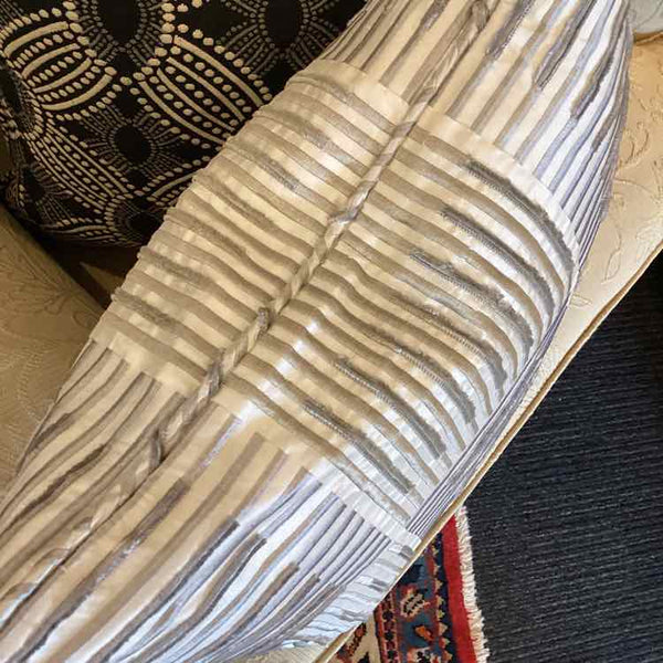 Gray & White Striped Pillow