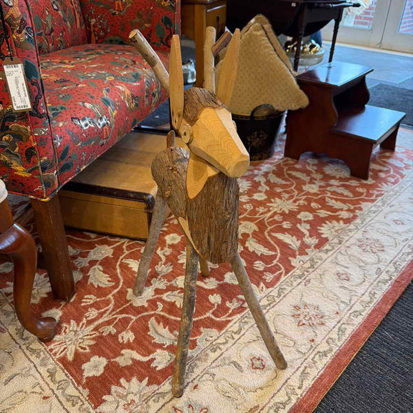 Hand Crafted Wood Reindeer