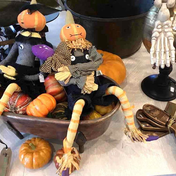 Cloth Pumpkin Boy With Cat