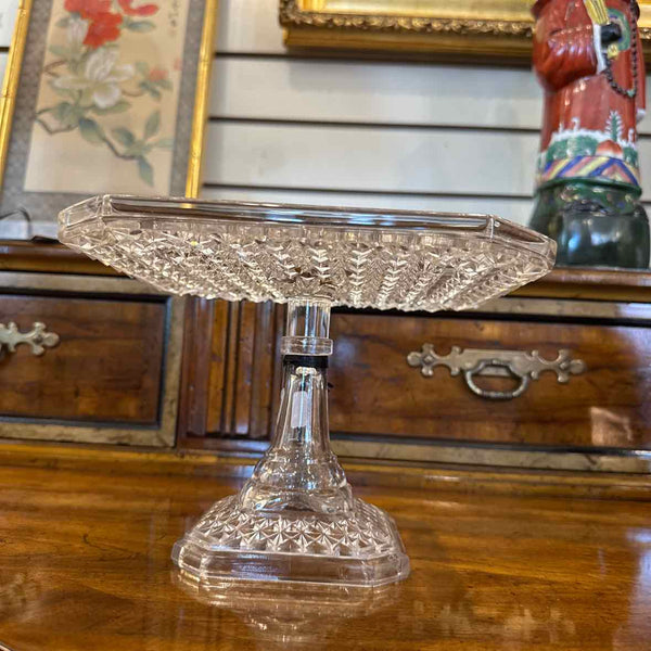 Antique Diamond Cut Cake Stand
