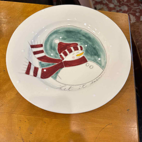 Rd "Let It Snow" Ceramic Plate
