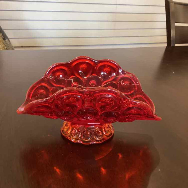 L. E. Smith Amberina Moon And Stars Bowl