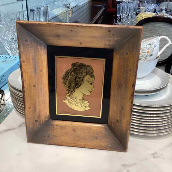 Reverse Painted Glass Portrait