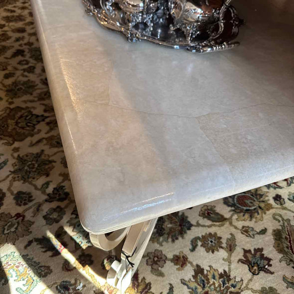 Cream Coffee Table with Acrylic Top