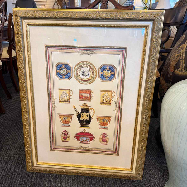 Framed Collection of Decorative Porcelain Prints