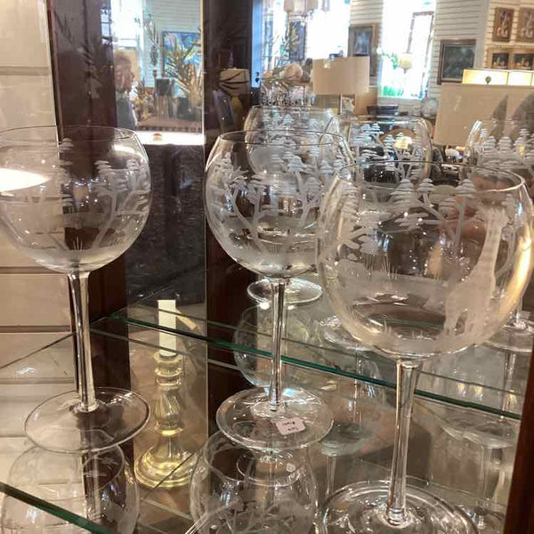 Six Safari Party Wine Glasses