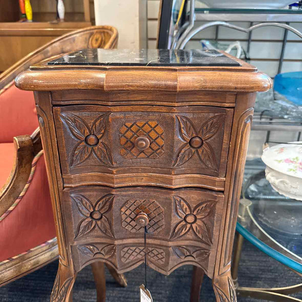 Vintage Marble Top Nightstand