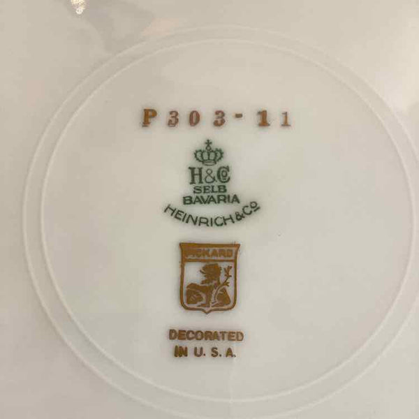 Pickard Floral Plate With Green Rim