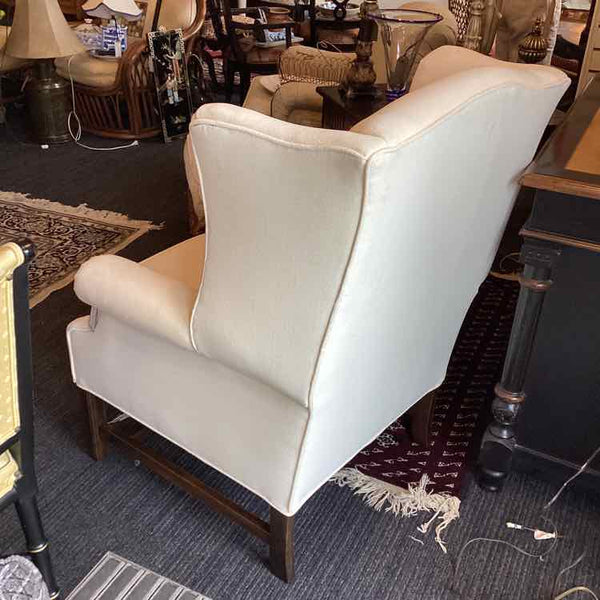Ivory Chippendale Wing Back Chair